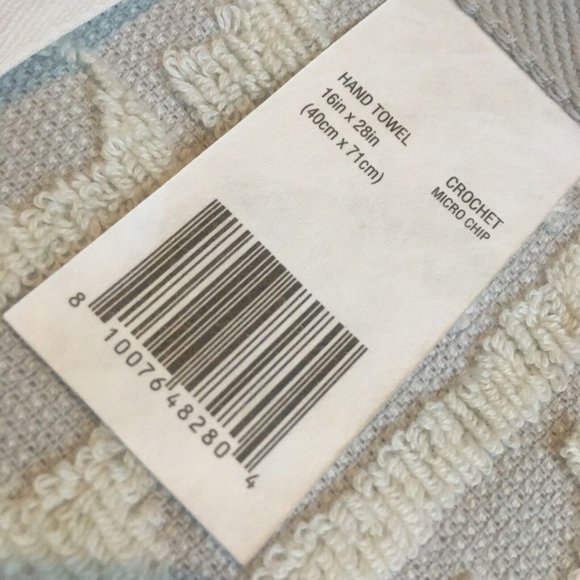 3 Wild Sage Crochet 100% Cotton 16"x26" HAND Towels in White on Microchip Gray - Picture 4 of 9